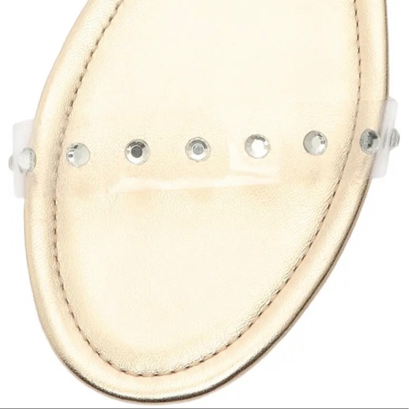 SCHUTZ āARIELLEā GOLD & CLEAR SLIDE SANDALSš - Picture 7 of 9